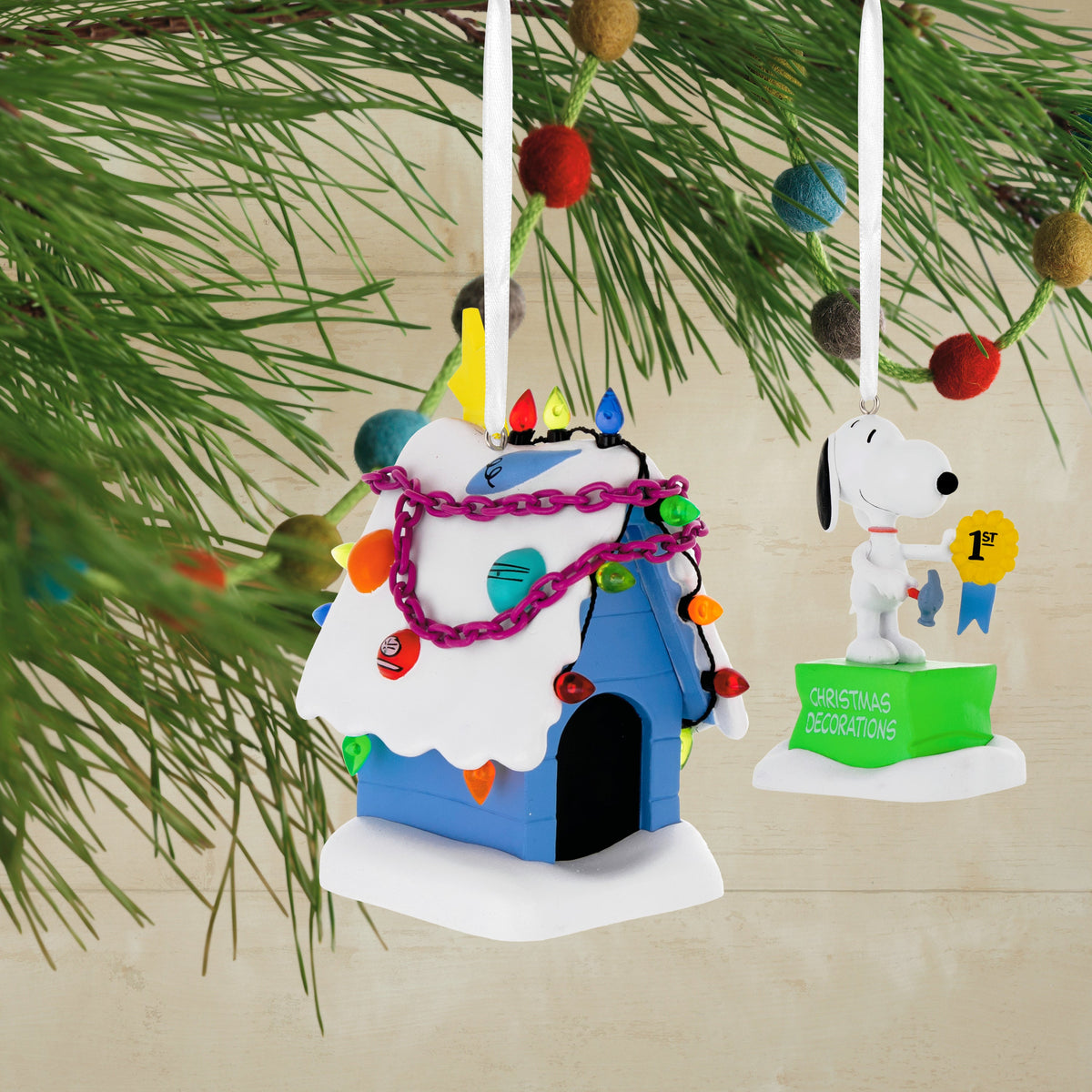 Storied Moments PEANUTS™ Ornaments - Set of 2 - SNOOPY & Doghouse