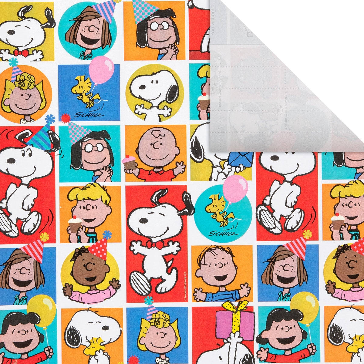 6M Wrapping Paper - 3 x 2M Rolls in 1 PEANUTS™ Comics SNOOPY & Gang Design