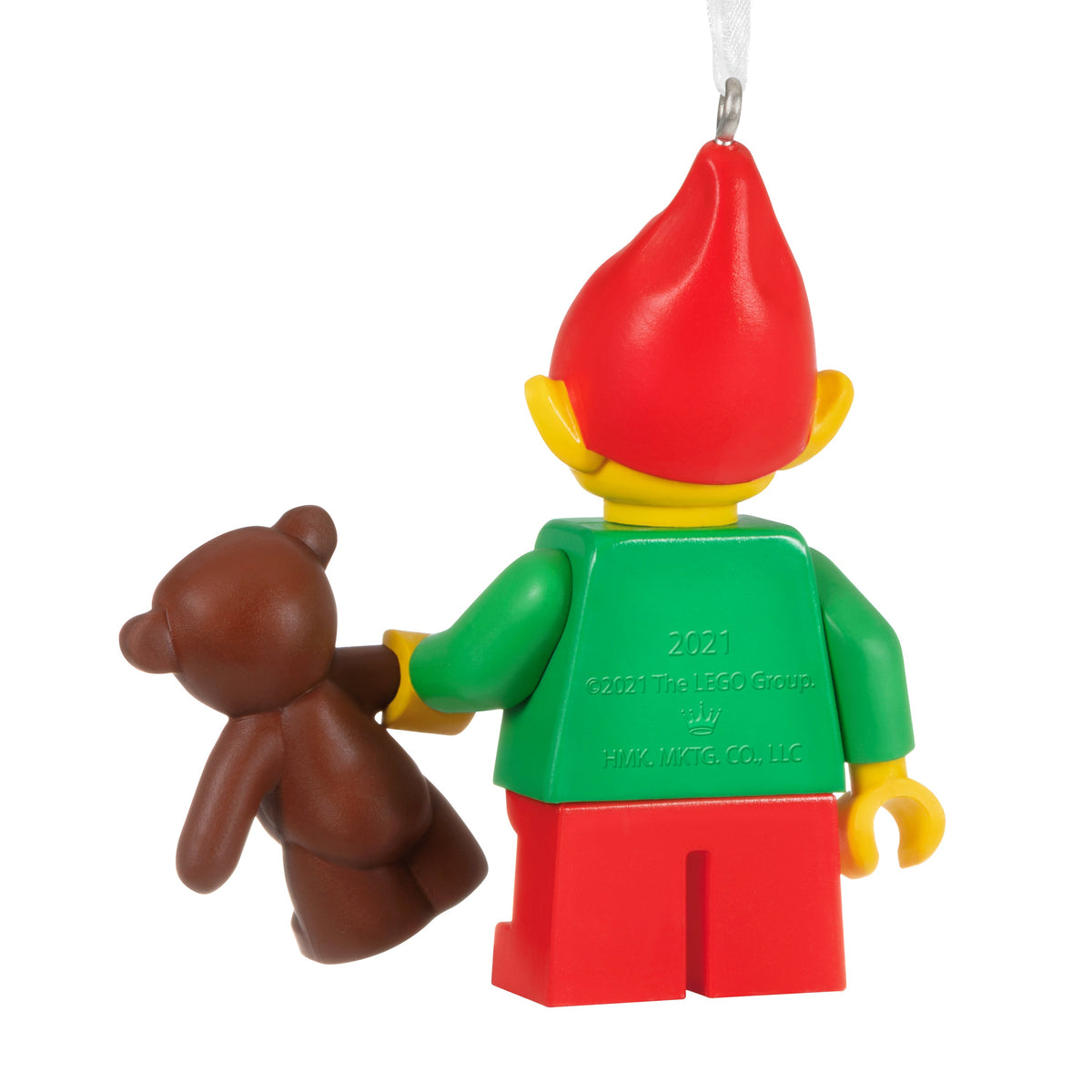 Keepsake LEGO® Ornament - Elf and Teddy Minifigure Design