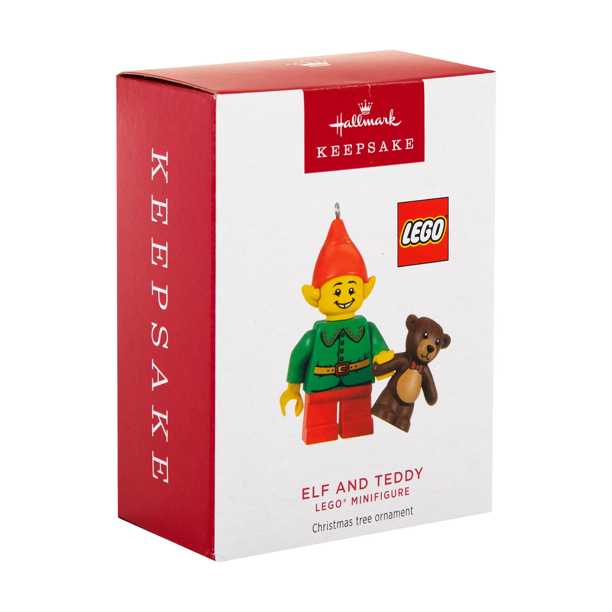 Keepsake LEGO® Ornament - Elf and Teddy Minifigure Design