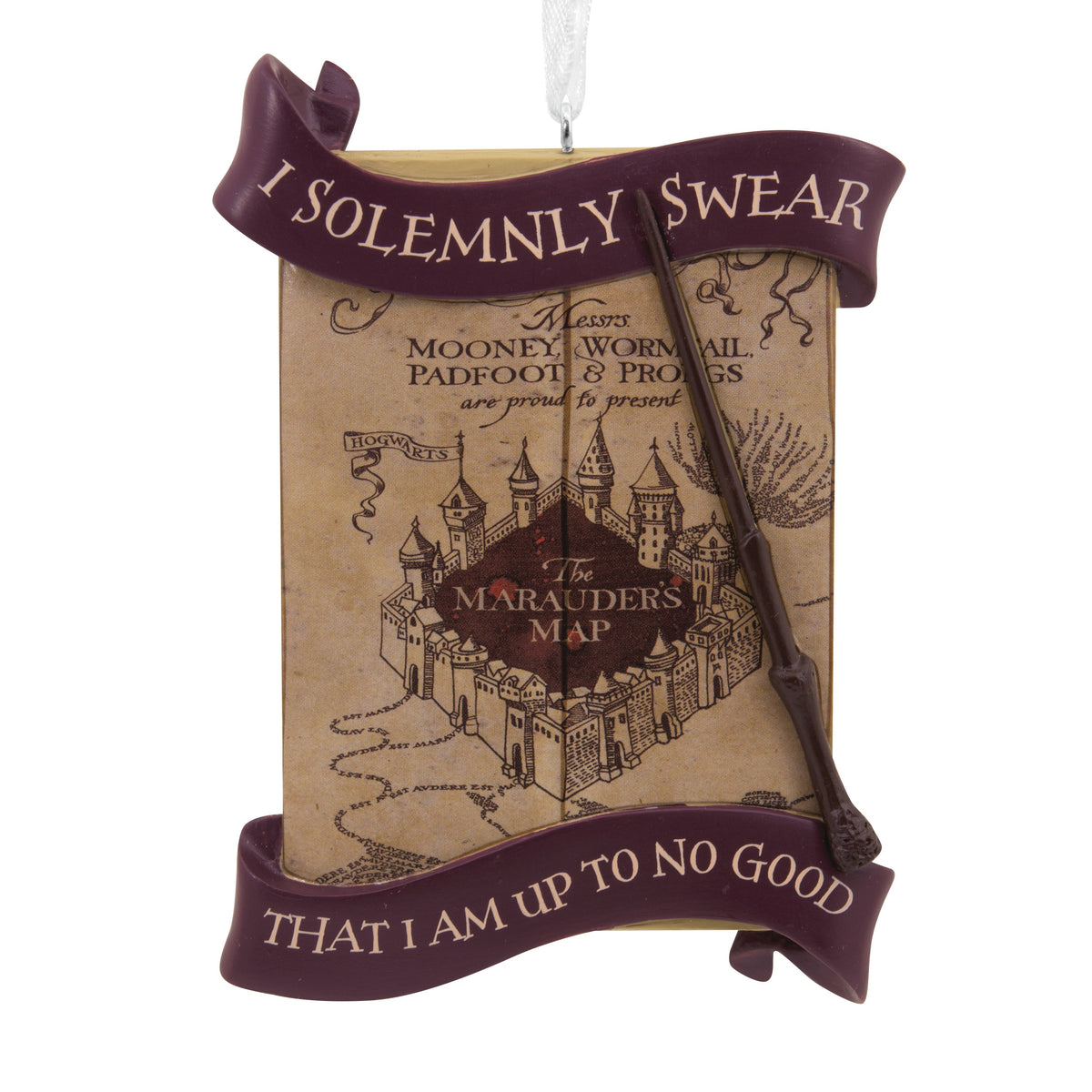 Collectable Harry Potter™ - Marauder's Map, Wand & Quote Ornament