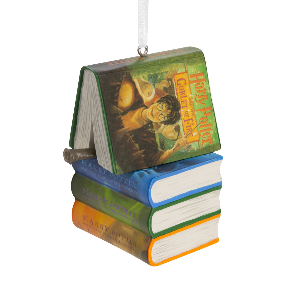 Collectable Harry Potter™ - Book Stack and Wand Ornament