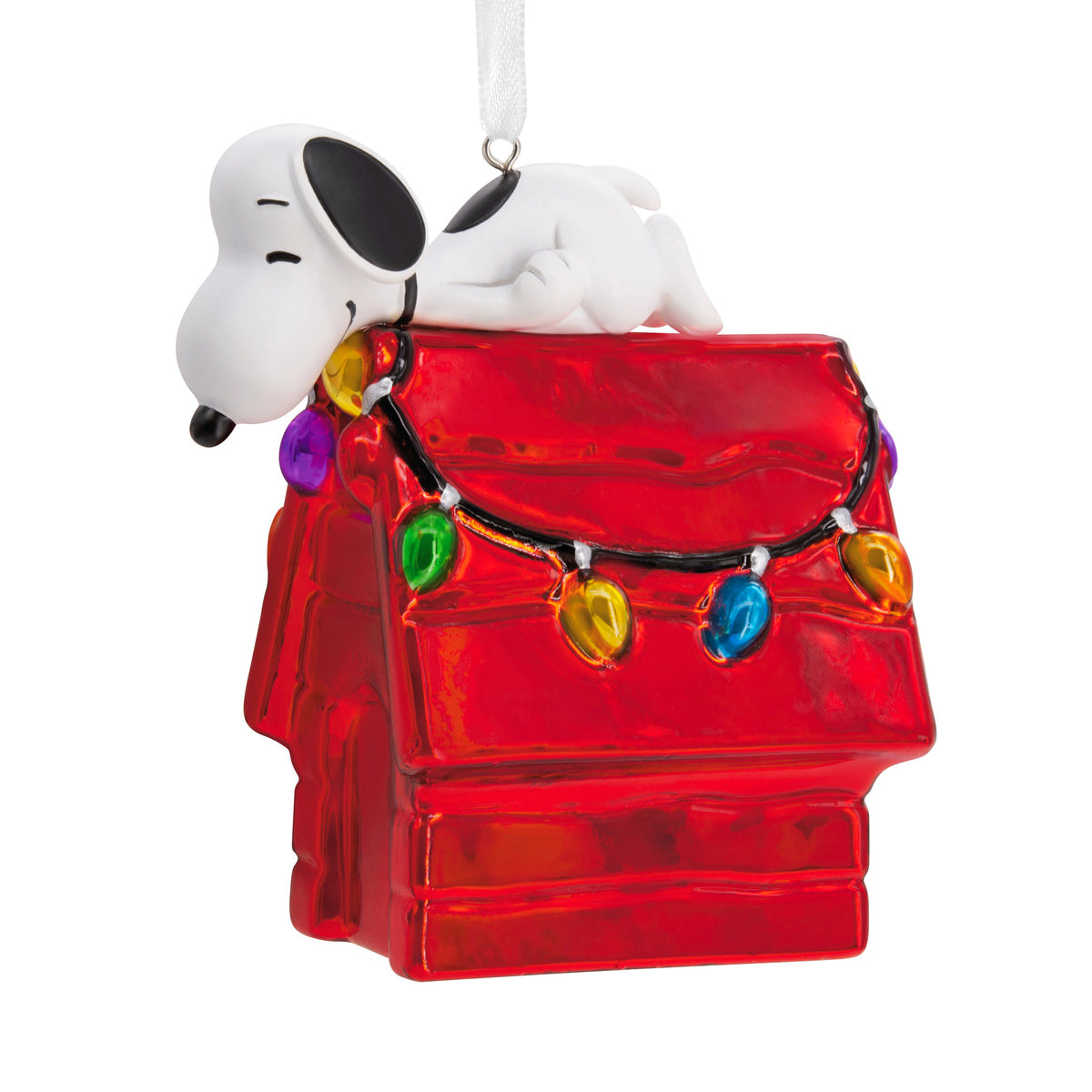 Collectable PEANUTS™ Christmas Glass Hanging Ornament - SNOOPY Doghouse