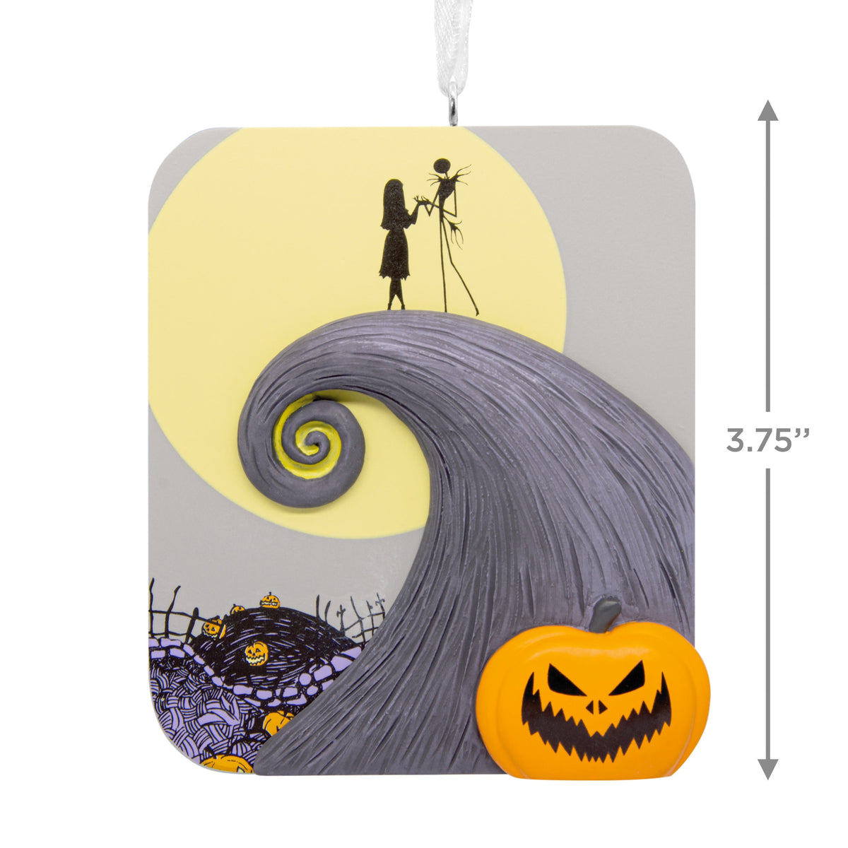 Collectible The Nightmare Before Christmas - Festive Jack & Sally on Spiral Hill Ornament