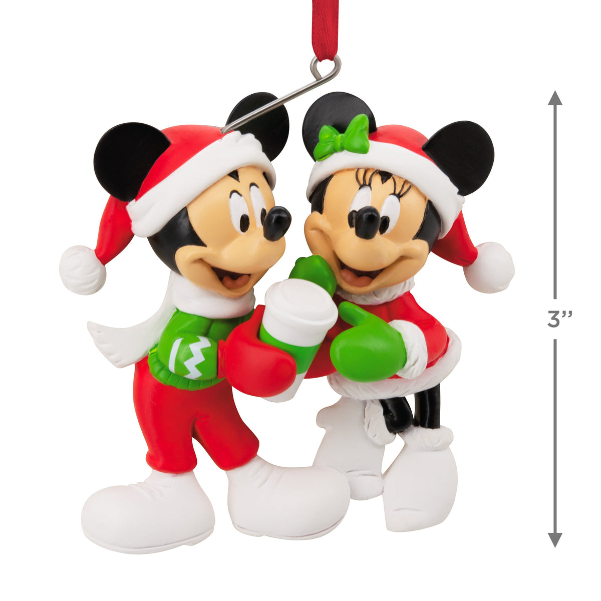 Collectable Disney Christmas - Festive Mickey & Minnie Mouse Ornament