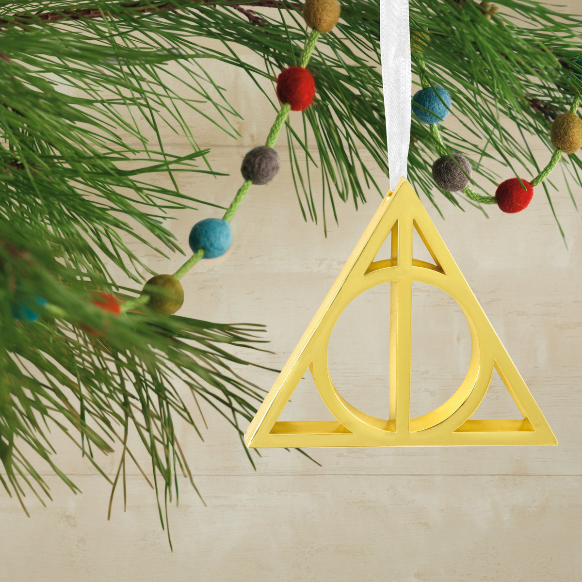 Collectible Harry Potter™ Christmas Ornament - Metal Hanging Deathly Hallows Symbol