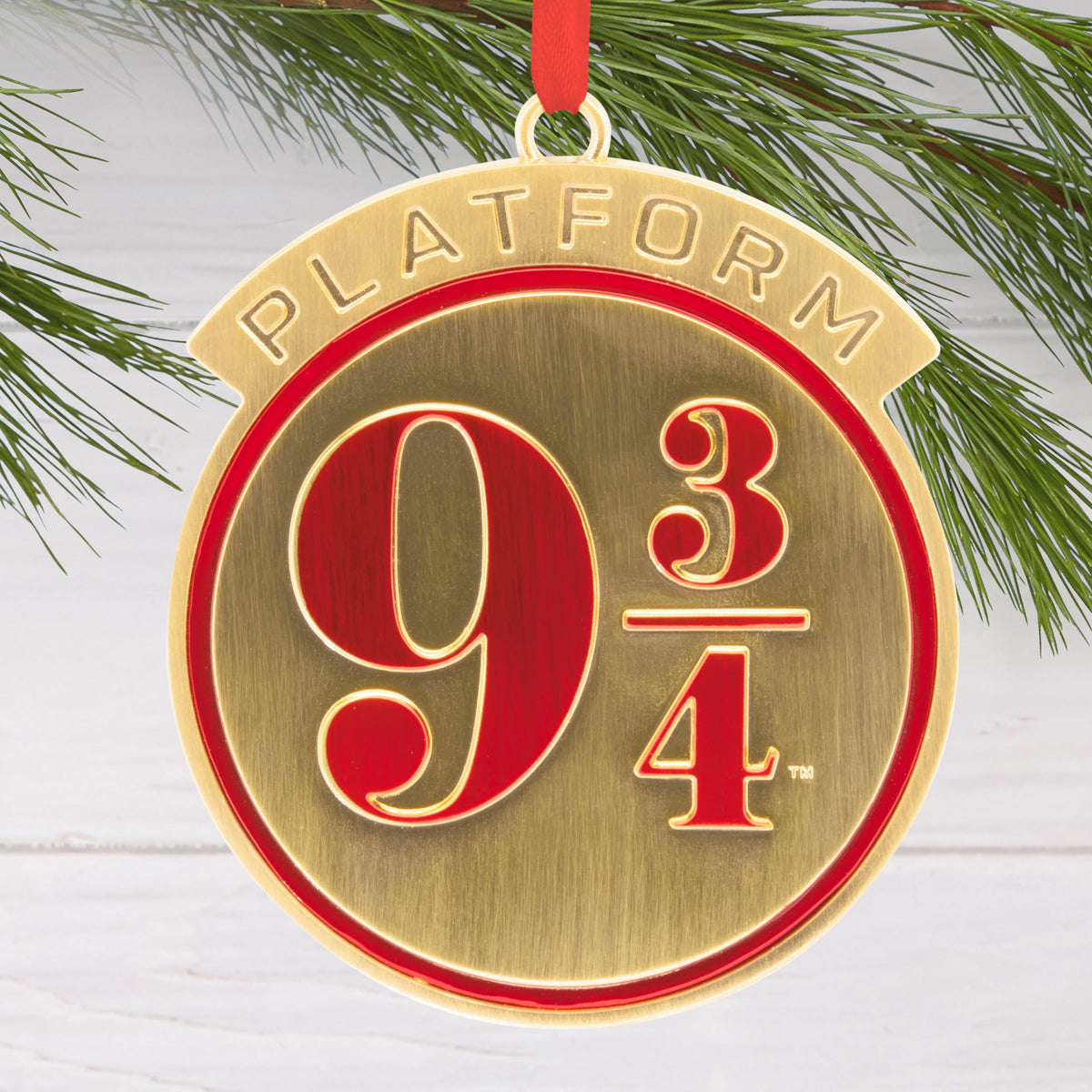 Collectible Harry Potter™ Christmas Ornament - Metal Hanging Platform 9 and 3/4 Sign