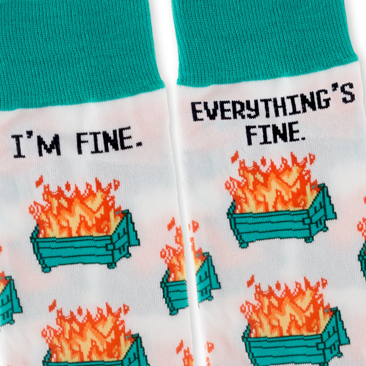 Shoebox Funny Pair of Socks - Dumpster Fires 'Everything's Fine'