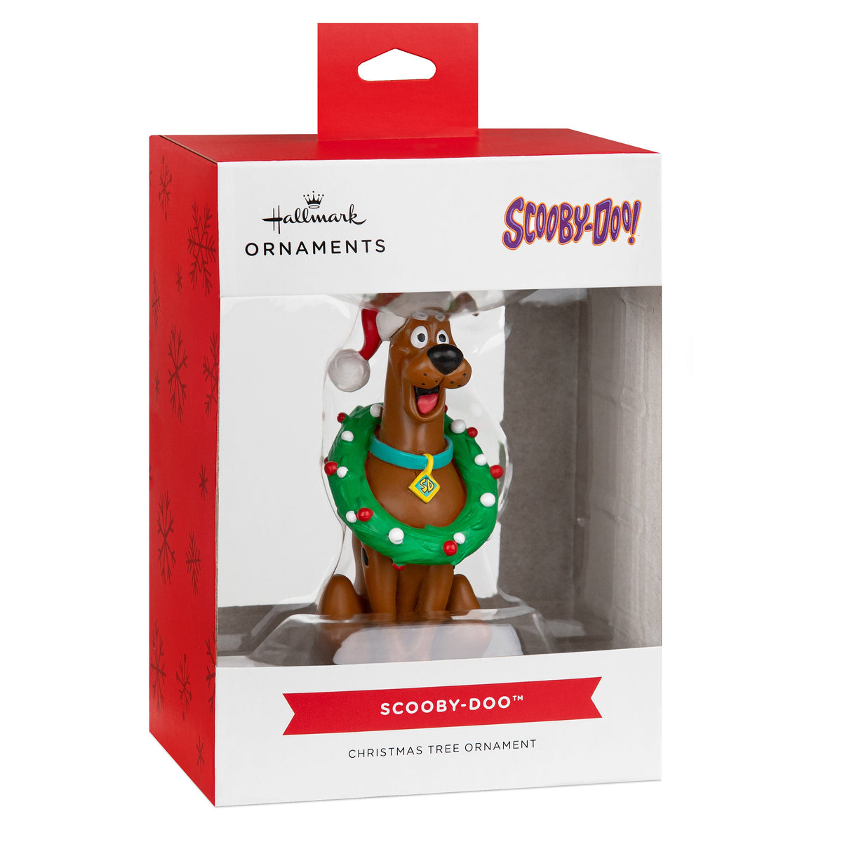Collectable Scooby-Doo Hanging Ornament - Scooby-Doo with Wreath & Santa Hat