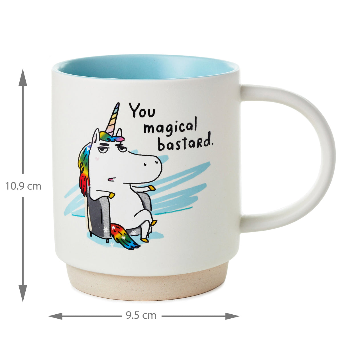 Shoebox Funny Ceramic Mug - Rainbow Unicorn 'You Magical Bastard'