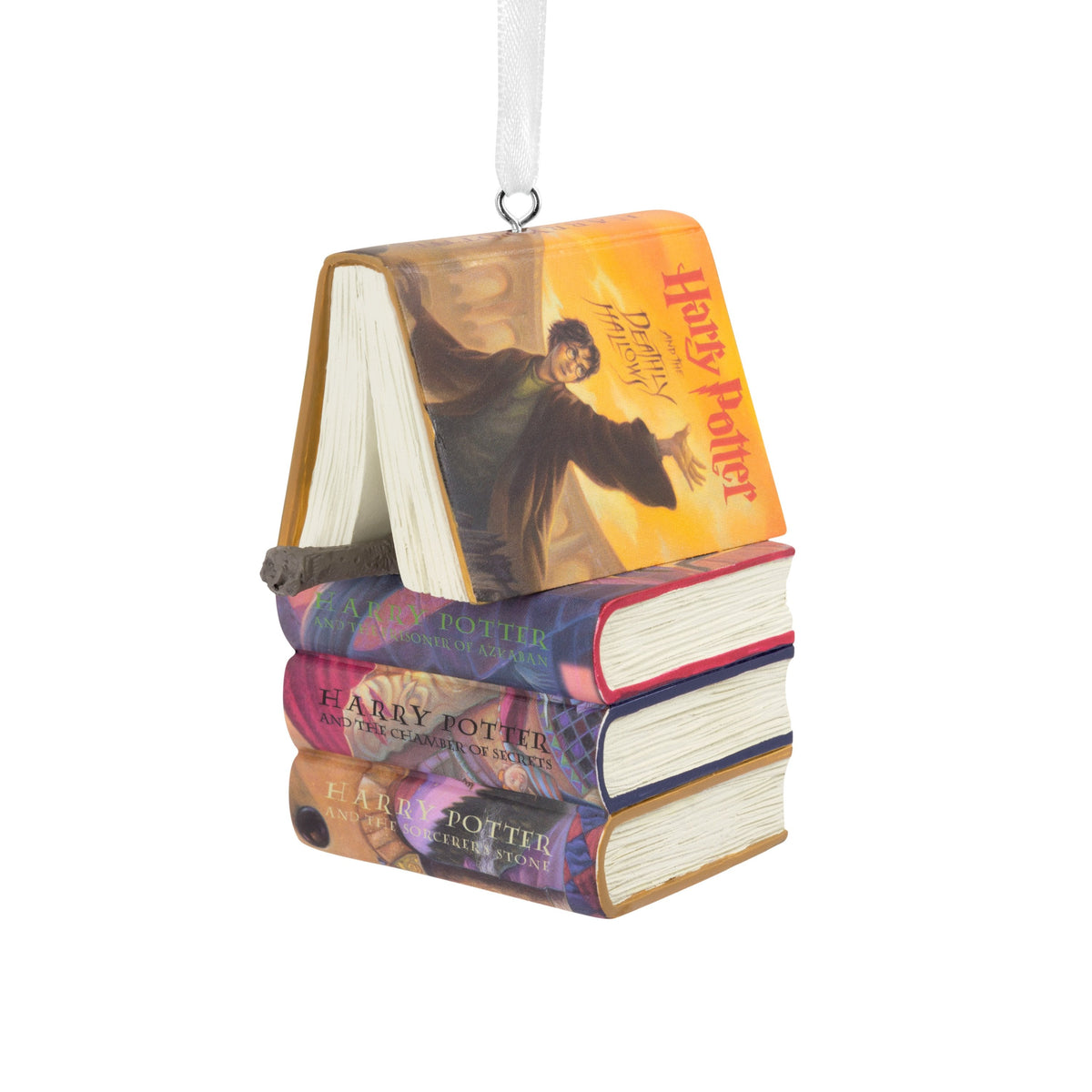 Collectable Harry Potter™ - Stacked Books with Wand Ornament