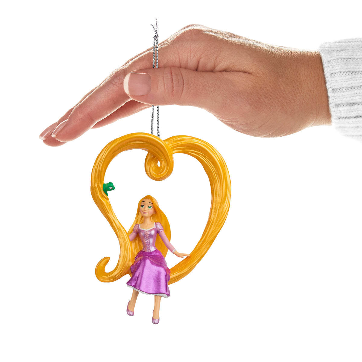 Keepsake Disney Hanging Ornament - Tangled Rapunzel & Pascal Heart Design
