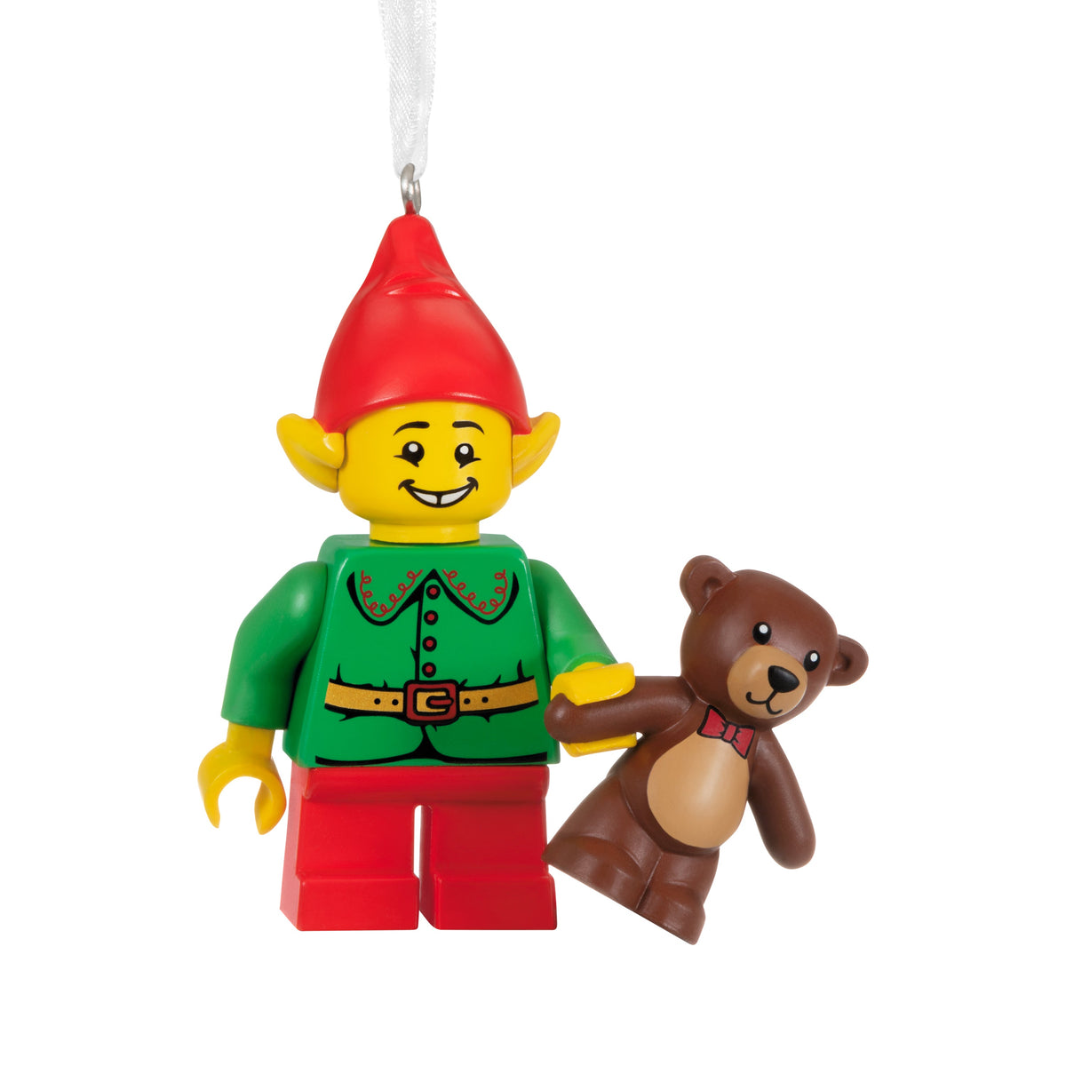 Keepsake LEGO® Ornament - Elf and Teddy Minifigure Design