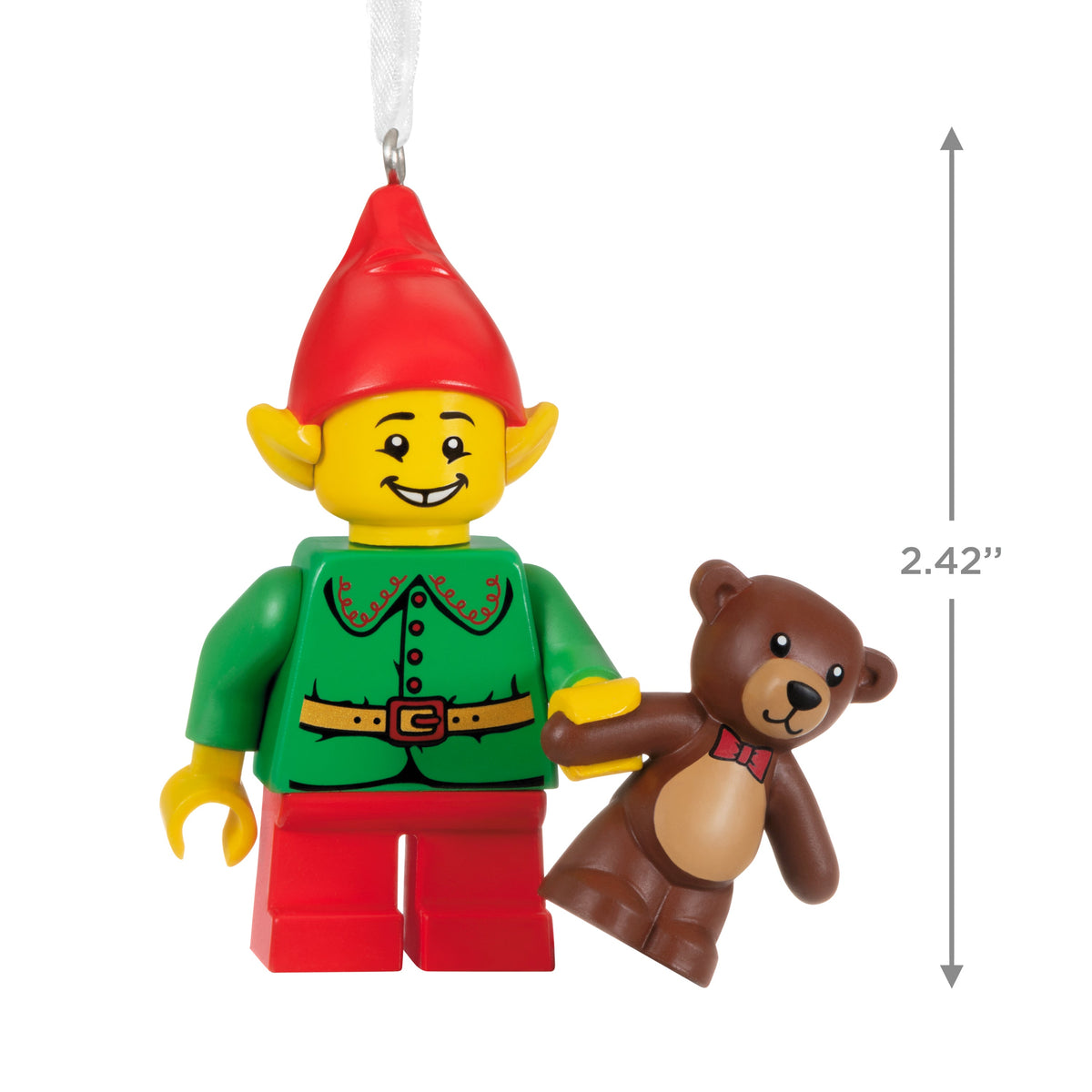 Keepsake LEGO® Ornament - Elf and Teddy Minifigure Design
