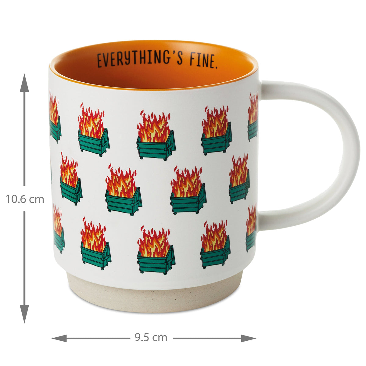 Shoebox Funny Ceramic Mug - Dumpster Fires 'Everything's Fine'