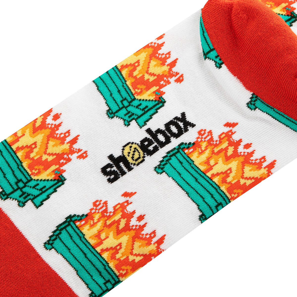 Shoebox Funny Pair of Socks - Dumpster Fires 'Everything's Fine'