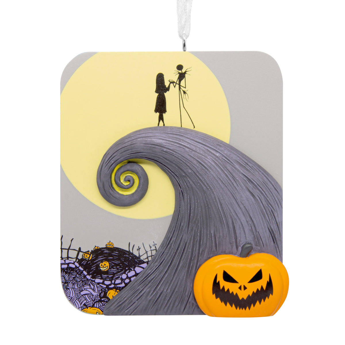 Collectible The Nightmare Before Christmas - Festive Jack & Sally on Spiral Hill Ornament