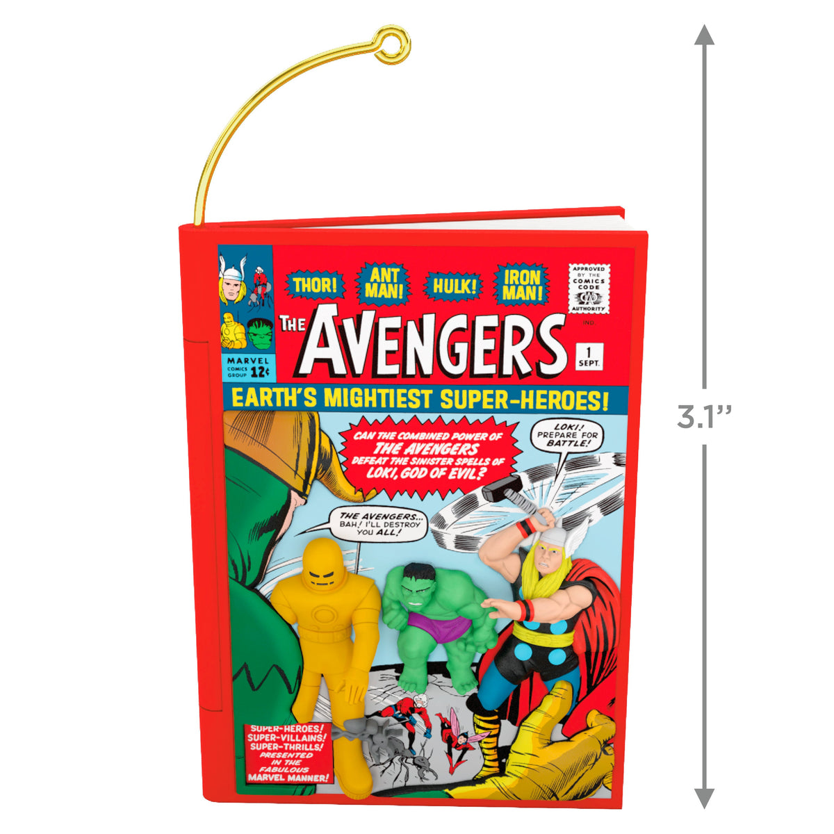 Keepsake MARVEL Hanging Ornament - Classic Avengers Comic Book Design