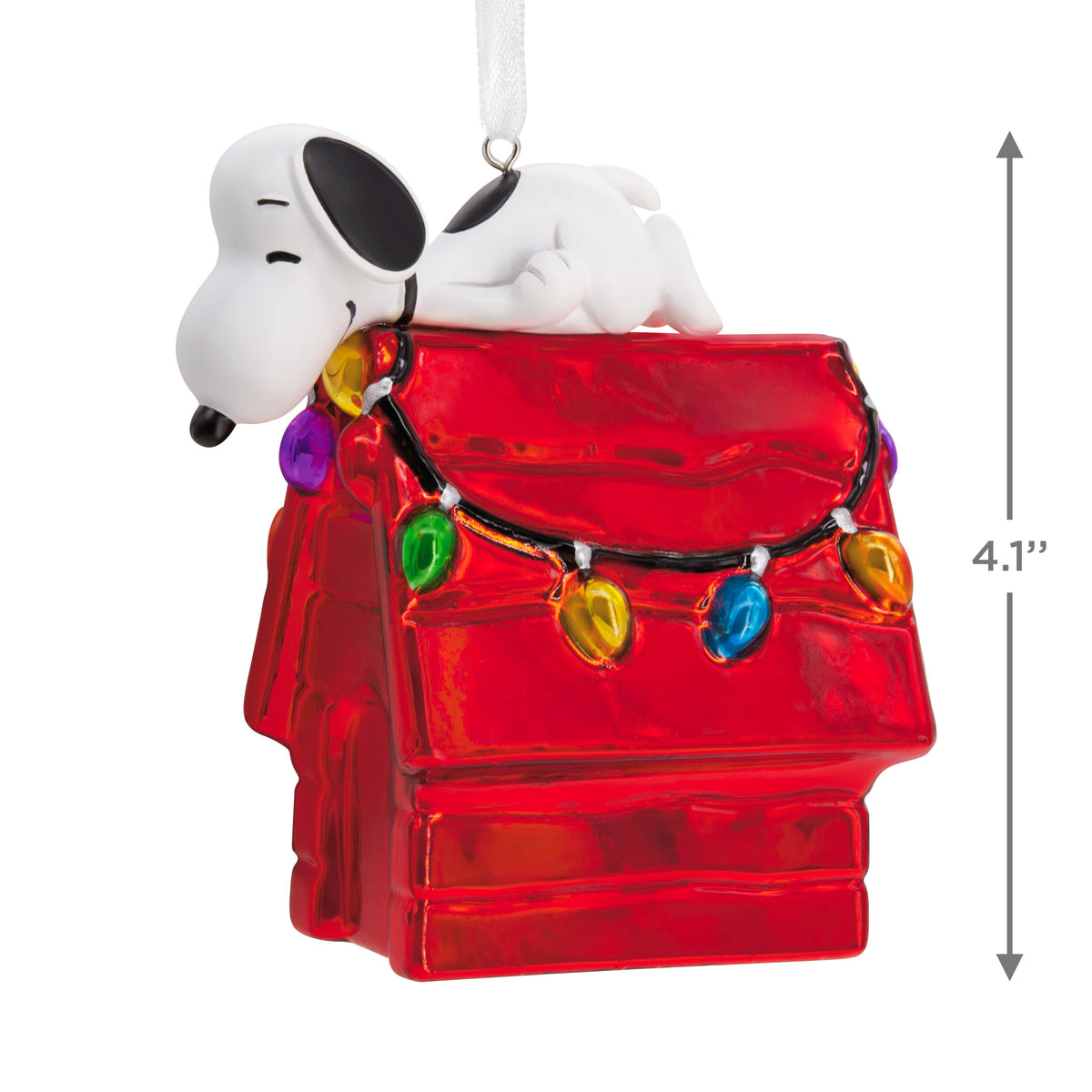 Collectable PEANUTS™ Christmas Glass Hanging Ornament - SNOOPY Doghouse