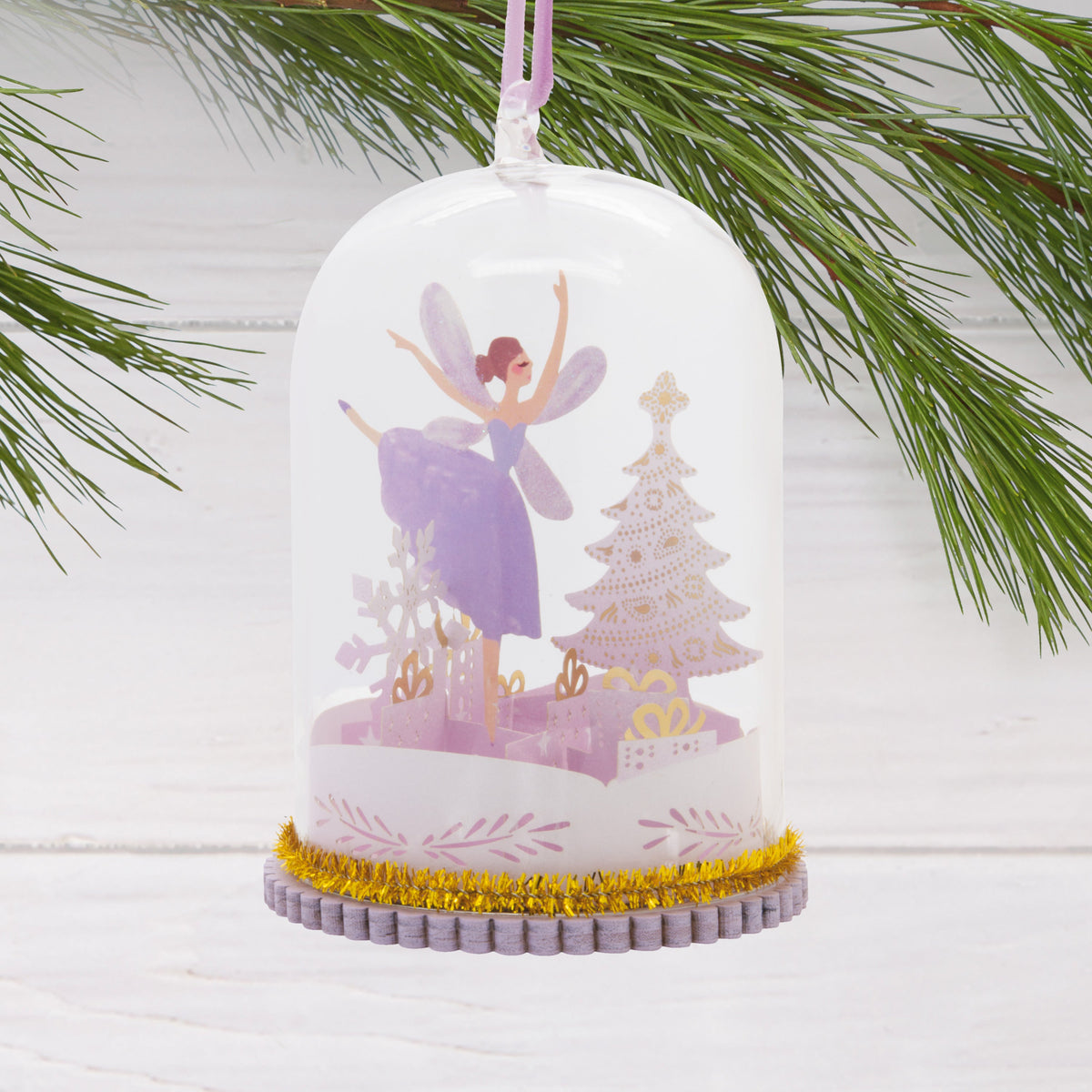 Signature Hanging Ornament - Glass Cloche Dancing Fairy