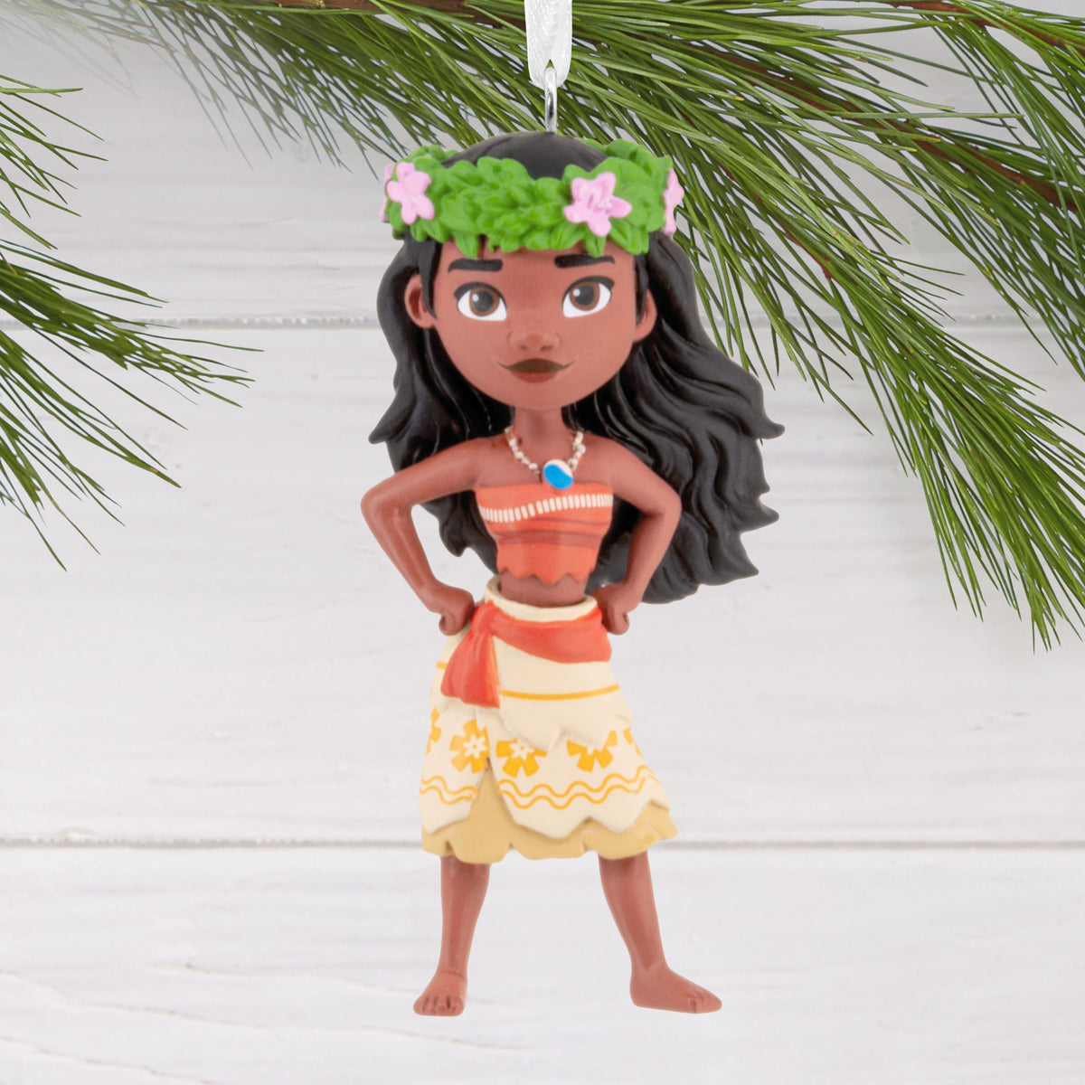 Collectable Disney Ornament - Moana With Flower Crown Design