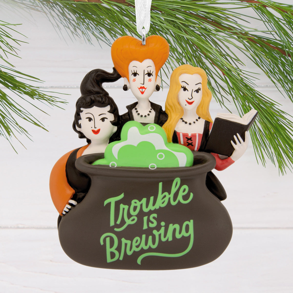Collectable Hocus Pocus Cauldron Resin Hanging Christmas Ornament