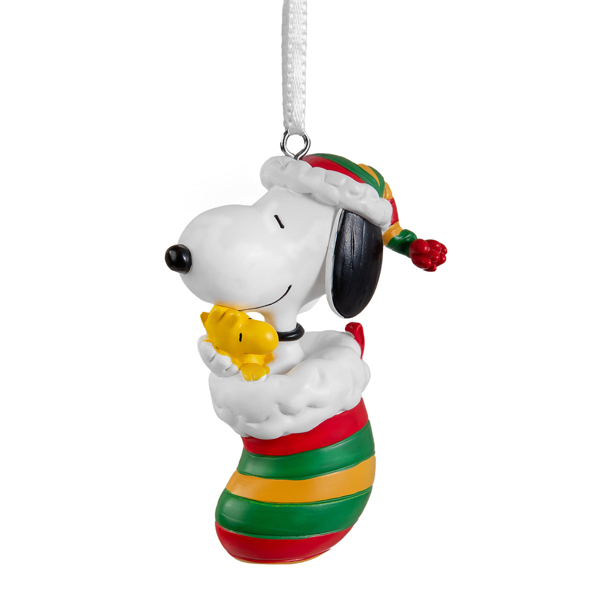 Collectable PEANUTS™ Hanging Ornament - SNOOPY & WOODSTOCK in Stocking