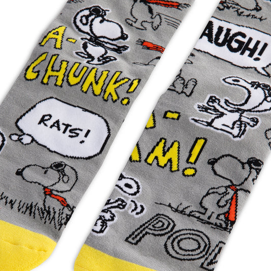 PEANUTS™ SNOOPY & WOODSTOCK Grey & Yellow Pair of Socks
