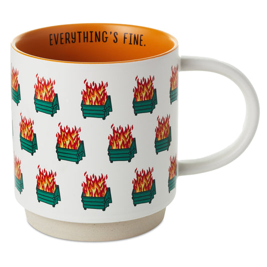 Shoebox Funny Ceramic Mug - Dumpster Fires 'Everything's Fine'