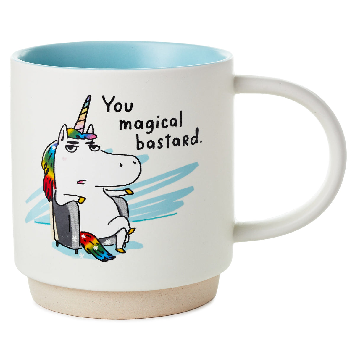 Shoebox Funny Ceramic Mug - Rainbow Unicorn 'You Magical Bastard'