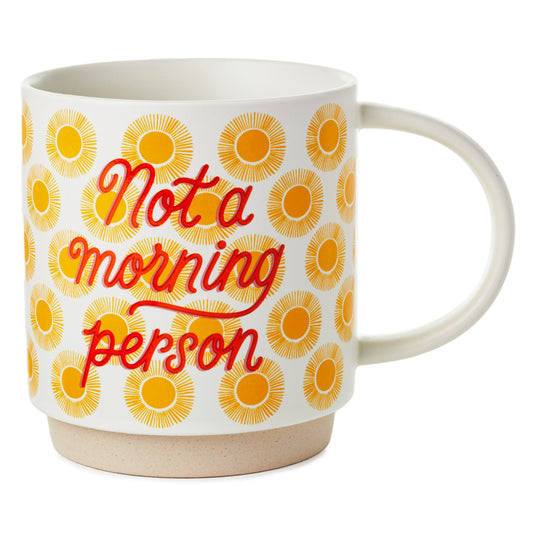 Shoebox Funny Ceramic Mug - Yellow Suns 'Not A Morning Person'