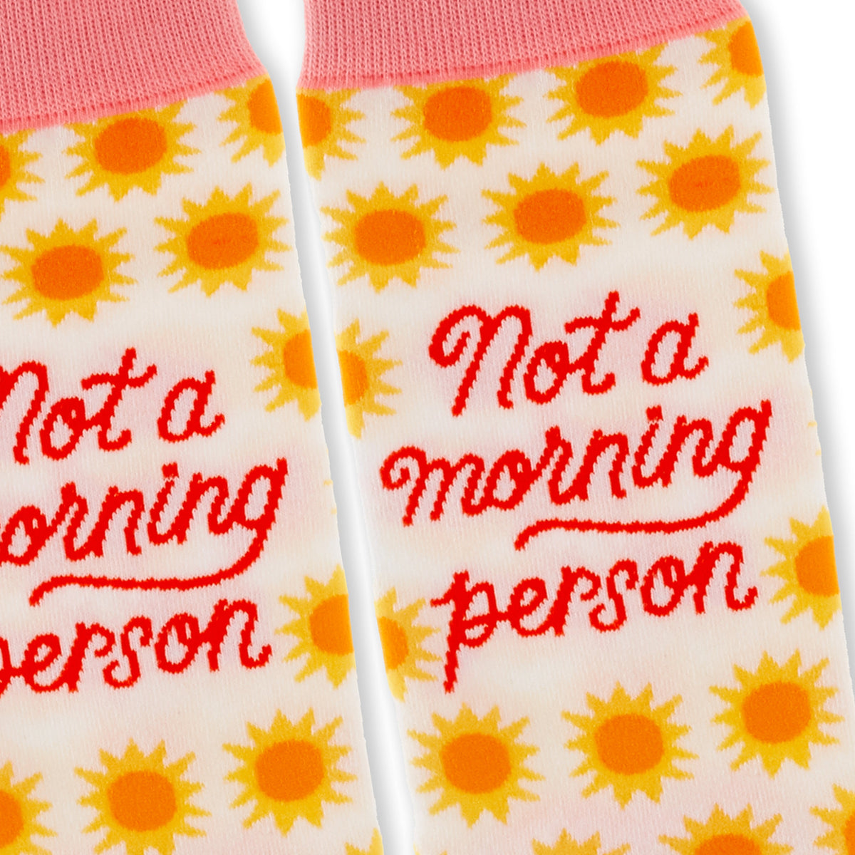 Shoebox Funny Pair of Socks - Yellow Suns 'Not A Morning Person'