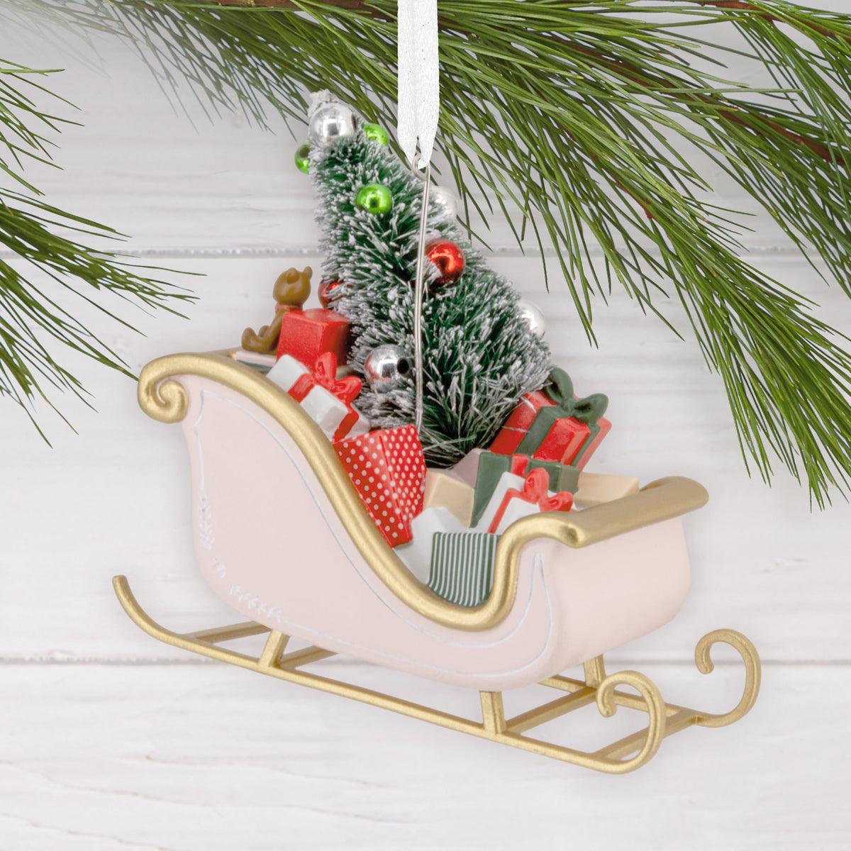 Signature Hanging Ornament - Santa's Sleigh & Gifts